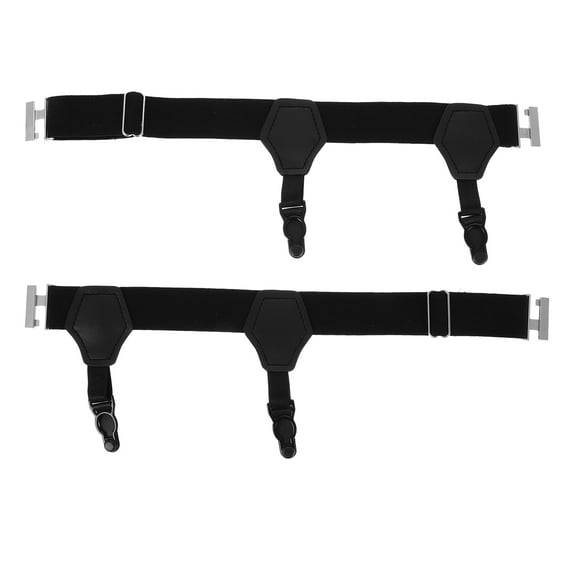 Clispeed 2Pcs Black Moisture Wicking Sock Garters for Hockey Legwear Accessories