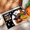 thumbnail image 2 of Felpudo de Halloween con temática aterradora, decoración de calaveras y estampados, para puerta de entrada, 2 of 3
