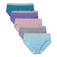 thumbnail image 5 of Fit for Me by Fruit of the Loom Women's Plus Heather Cotton Hi-Cut Panties - 5 Pack, 5 of 7