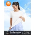thumbnail image 4 of BALEAF Women's Short Sleeve Workout Tops Athletic Running Shirts Quick Dry T-Shirts Loose Fit Gym Yoga Tee UPF 50+ White L, 4 of 7