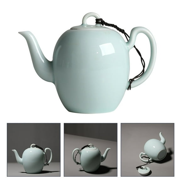 Omeite Shadow green ceramic beauty shoulder teapot Kung Fu tea set celadon household porcelain pot filter teapot (200ml)