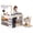 Natural+ White, variant on ELLEGNT Kids Wooden Grocery Store Playset – Pretend Play Supermarket with Shopping Cart, Gray + White