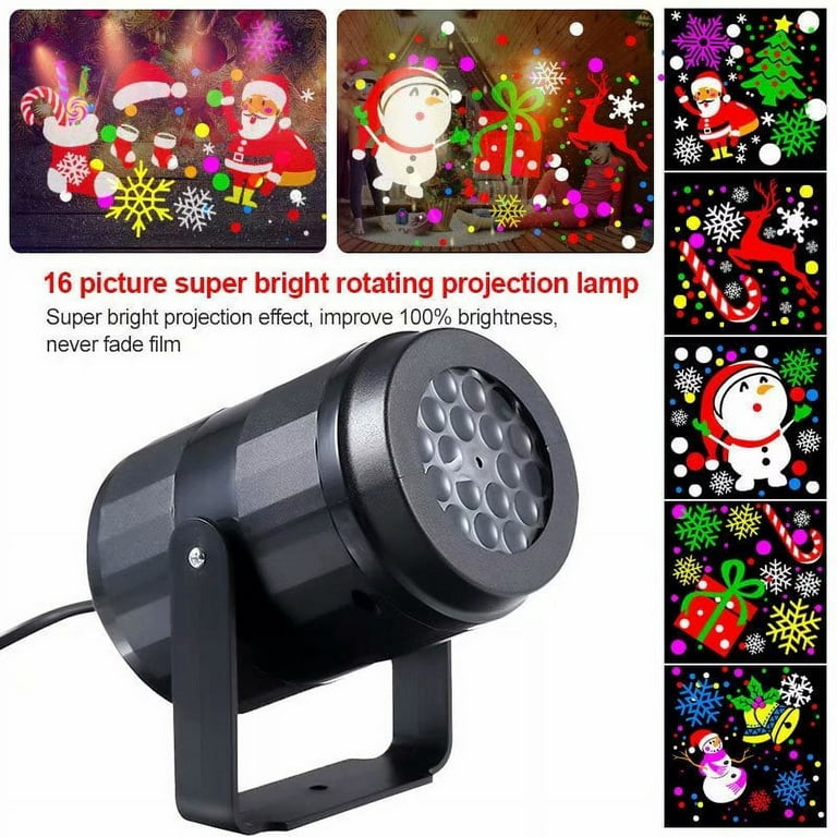 Vtin Outdoor Christmas LED Projection Light 16 Patterns Laser Light Projector  Lamp for Xmas Holiday Garden Party 