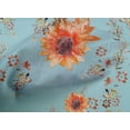 thumbnail image 4 of oneOone Cotton Poplin Sky Blue Fabric Flower & Leaves Watercolor Sewing Material Print Fabric By The Yard 42 Inch Wide, 4 of 4