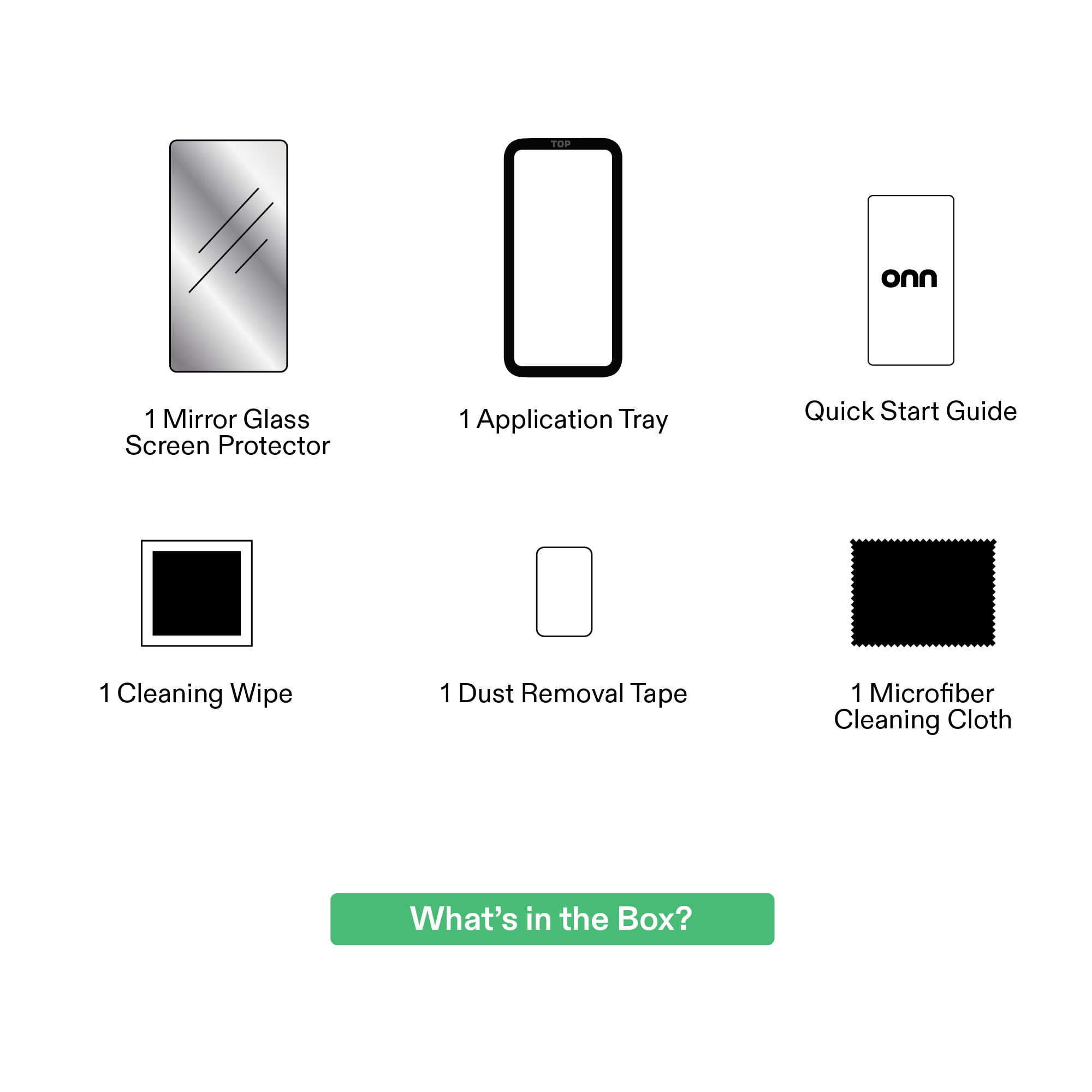 onn Mirror Glass Screen Protector with Easy Application Tray for iPhone 17 - Mirror Finish