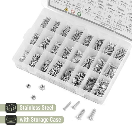 Mr. Pen- Nuts and Bolts Assortment Kit, 810 pcs, Stainless Steel M3 M4 M5 M6 Phillips Pan Head Assorted Nuts and Bolts