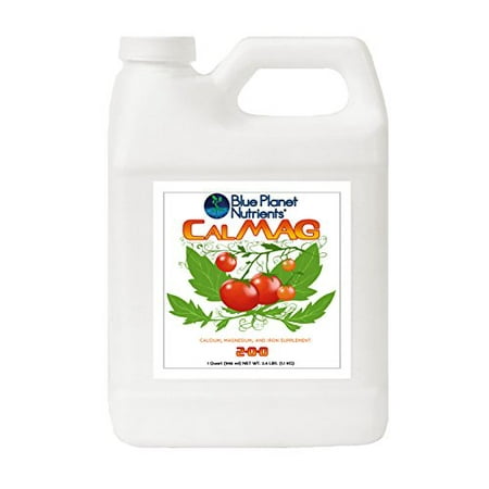 Blue Planet Nutrients CalMag with Iron Liquid Supplement Quart (32 oz) | Cal Mag for All Plants & Gardens | Grow Vegetables Herbs Fruits Flowers Buds | Prevents & Corrects Blossom End