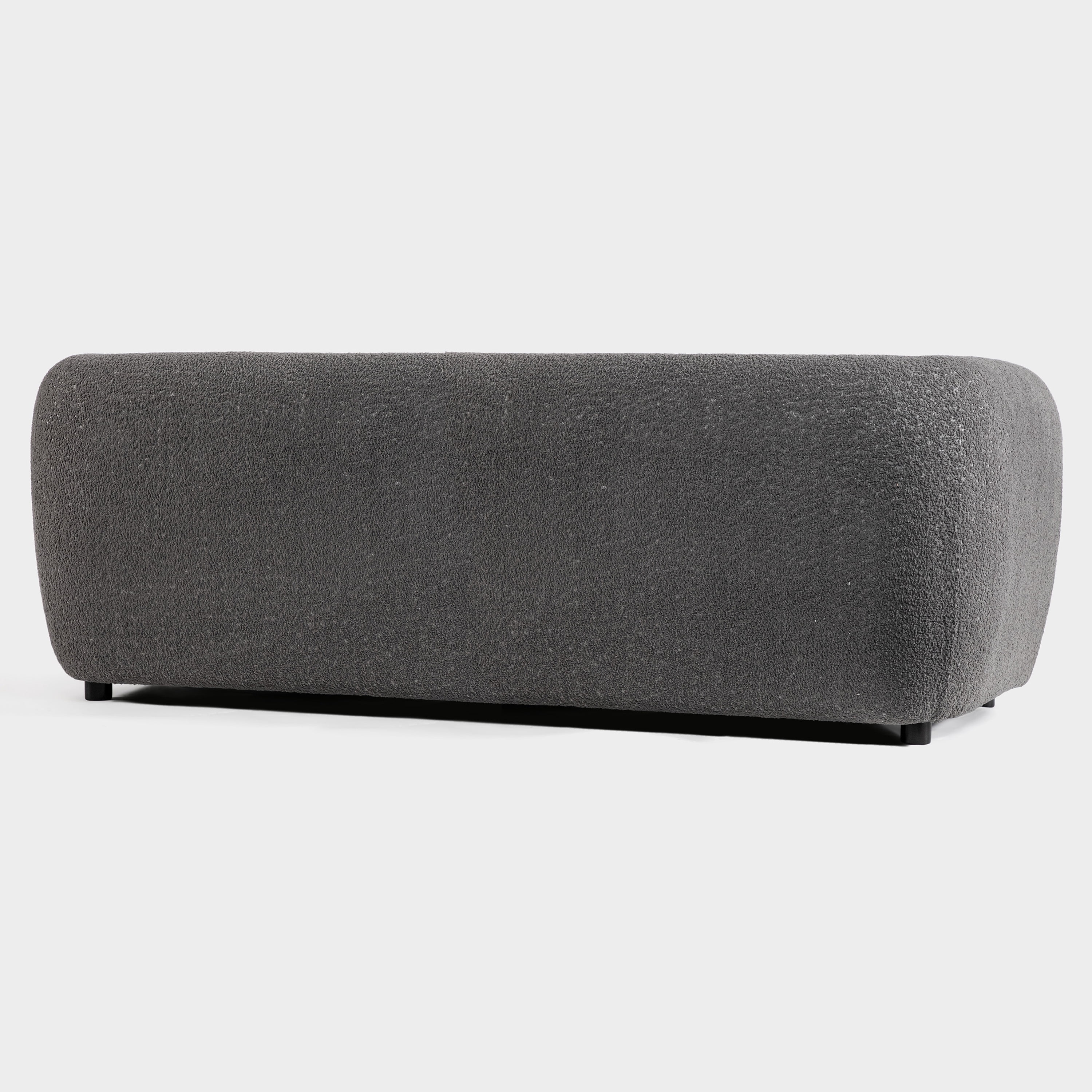 Furniture of America Nallia Tuxedo Style Upholstered Boucle Fabric Charcoal Gray Sofa