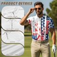 thumbnail image 5 of Aplkyhs 250th Anniversary Flower Matching Couple Golf Shirts Mens Hawaiian Shirt Golf Accessories for Men Mens Shirts Casual Soft and Comfortable for Hiking Running Gym, 5 of 6