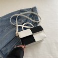 thumbnail image 1 of Bolso bandolera pequeño de diseño a cuadros con contraste de colores para mujer, nuevo bolso cuadrado pequeño de otoño 2025 para ir al trabajo con diseño de cuadros., 1 of 5
