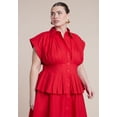thumbnail image 2 of ELOQUII Women's Plus Size Peplum Poplin Shirt Dress, 2 of 4