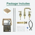 thumbnail image 7 of PARLOS 2-Handle Widespread Bathroom Sink Faucet with Metal Pop-up Drain and Supply Hoses, Brushed Gold, 7 of 7