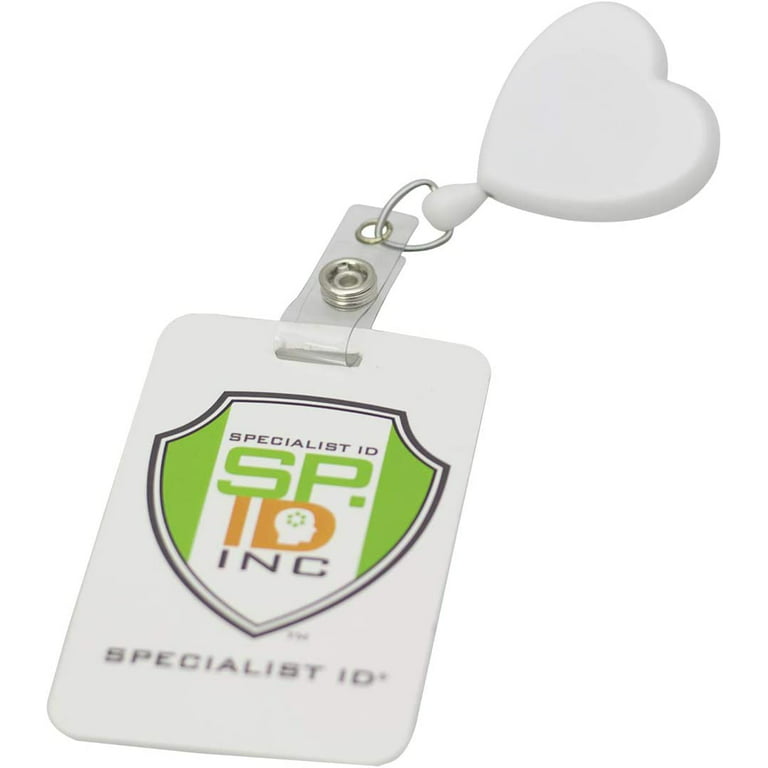 Heart Shaped Retractable Badge Reel with Rotating Swivel Spring