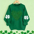 thumbnail image 2 of Saint Patricks Day Outfit Women Crew Neck Casual Shirts Irish Shamrock Green Print Sweatshirt Long Sleeve Pullover Tops for Women, 2 of 5
