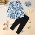 thumbnail image 2 of Gibobby Conjunto de Sudadera y Leggings de Lana Ropa de bebé niña niño otoño invierno trajes conjunto de manga larga camisas tops pantalón diadema 3 piezas(Azul, 5-6 Años), 2 of 4