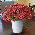 thumbnail image 3 of VVYXX 6PCS Fake Artificial Flowers Red Violet Long Stems Realistic Faux Silk Violet Bouquets Wedding Bridal Shower Centerpieces Floral Arrangements Party Mothers' Day Gift, 3 of 7