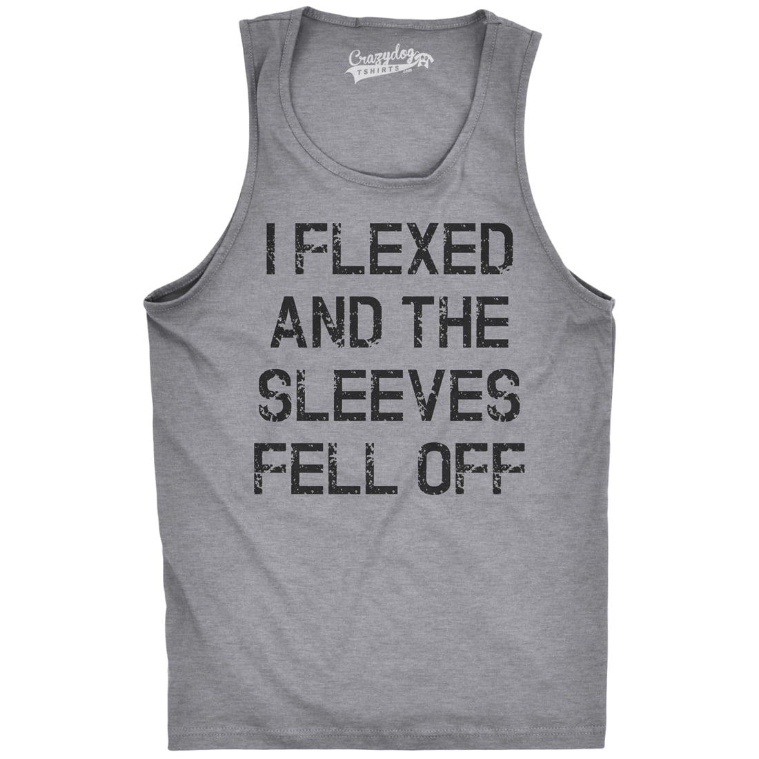 Mens I Flexed and the Sleeves Fell Off Tank Top Funny Sleeveless Gym Workou...