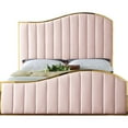thumbnail image 4 of Meridian Furniture Jolie Solid Wood and Velvet Queen Bed in Pink, 4 of 4