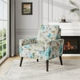 thumbnail image 3 of HL Home Furnishings Allyson Mid-Century Modern Armchair in Blue and Gray Floral, 3 of 9