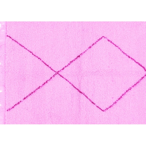 Ahgly Company Indoor Rectangle Solid Pink Modern Area Rugs, 2' x 4'