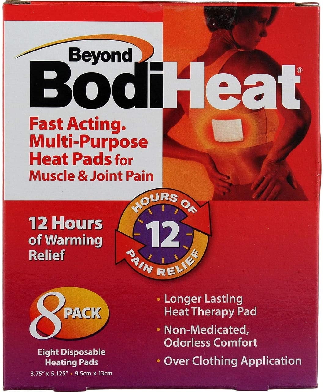 Beyond BodiHeat Pain Relief Heat Pads, 12 Hour, 8 Disposable Pads