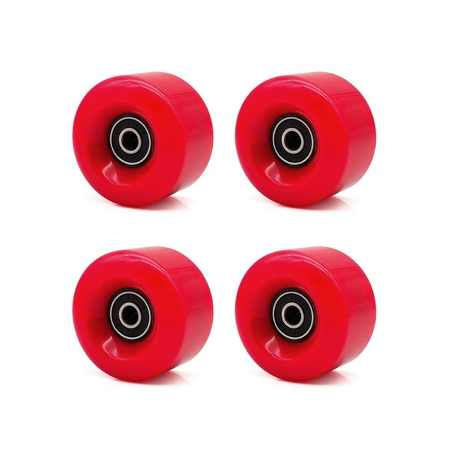 Youkk 4 Pcs Roues de Patin de Remplacement Accessoires Modifiés Roues Épaisses pour Patins à Roues Alignées avec Roulements Accessoire de Sport de Patinage Rouge