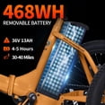 thumbnail image 6 of Narrak E Trike Electric Tricycle for Adults, 700W Brushless Motor 16MPH Fat Tire Folding Trike, Step-Thru 3 Wheel Electric Bicycle, Up to 40 Miles Orange, 6 of 11