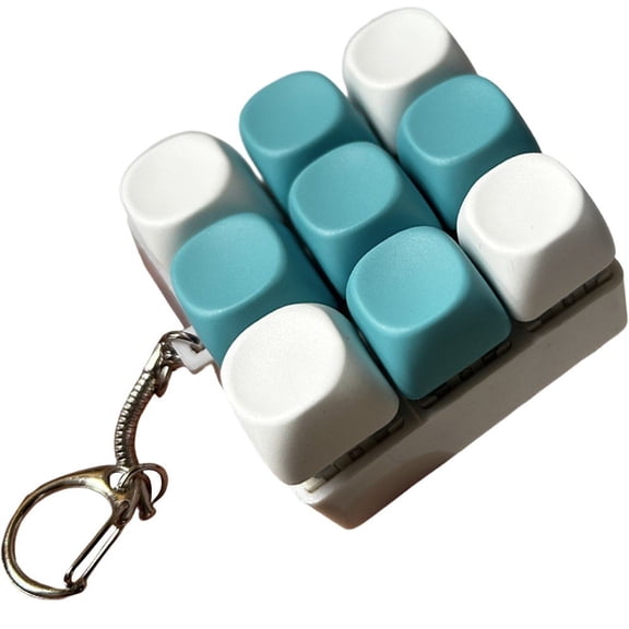 Jiibva Keyboard Fidget Keychain Keys Button Keycap Finger Keyboard Cap Relief Stress Pass Keyboard Clicker for Adult