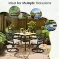 thumbnail image 4 of Gymax Patio Square Dining Table Metal Bistro Table Garden Poolside Backyard, 4 of 7