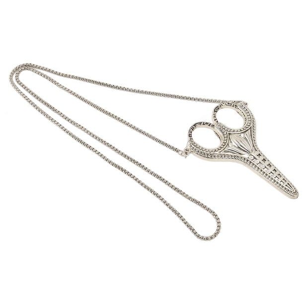 Tijeras de Bordado Retro, Tijeras de Costura eficientes de acero inoxidable de plata con cadena de vaina para cosura