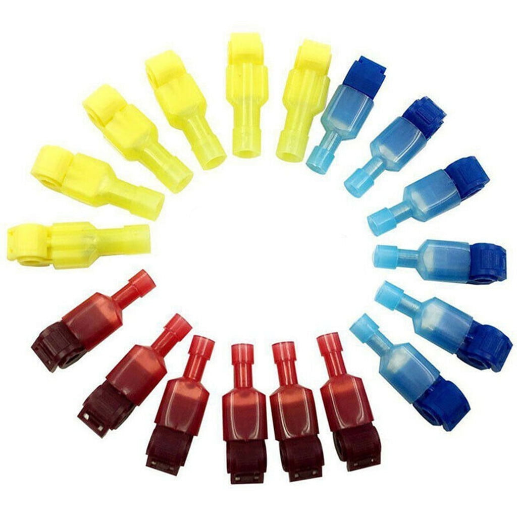 Spade Disconnect Connectors Terminals Nylon Fully Insulated Quick Crimp Wire Connectors 500 Pcs Simple Sturdy MDFN2-250 Male Female Nylon Disconnect Spade Terminal