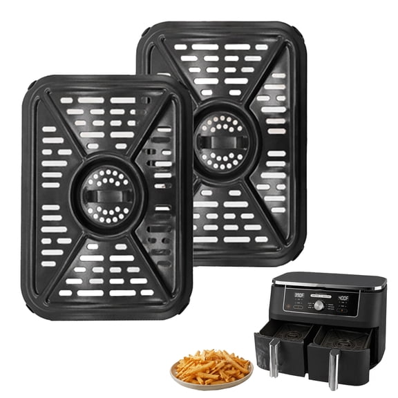 Air Fryer Grill Pan, Nonstick Durable Aluminum Grease Tray, with Rubber Pad, Heat Circulation Replacement Tray, for Ninja Foodi DZ401 DZ550