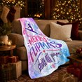 thumbnail image 3 of Merry Flipmas Gymnast Silhouette, Festive Holiday Scene, Warm Flannel Blanket for Living Room and Reading Nook, Art Lovers Valentine's Day Gift, Festive Home Decor, 3 of 9