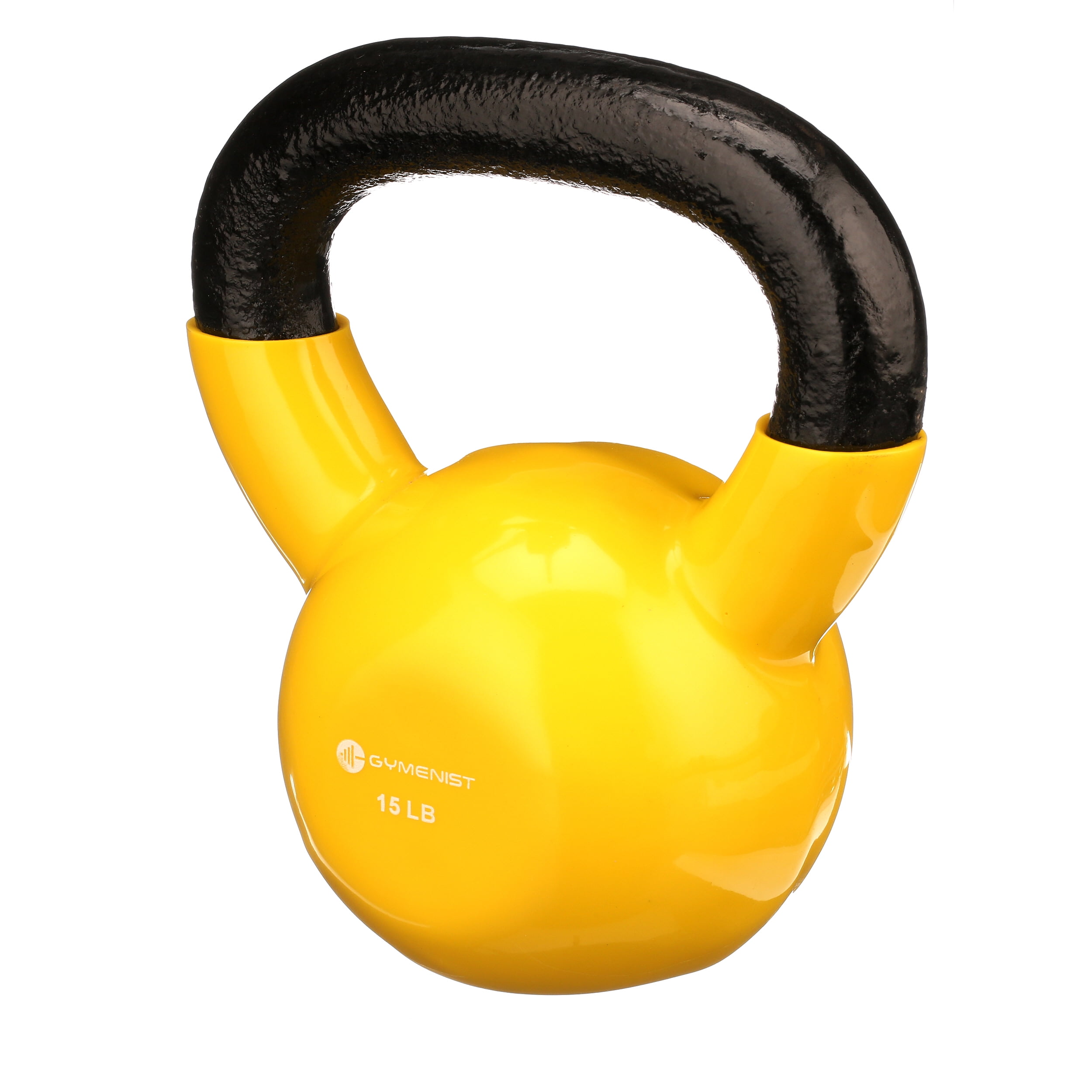 Gymenist, 15lb Vinyl Coating Kettlebell, Single