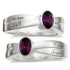 Personalized Sterling Silver Bezel-Set Oval Birthstone Class Ring