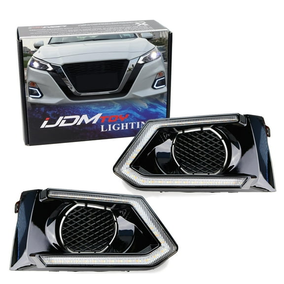 OEM-Fit White/Amber Switchback LED Daytime Running Light Kit For 2019-2022 Nissan Altima, White LED DRL, Amber LED Turn Signal