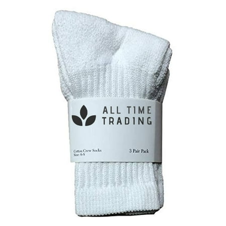 

Kids Wholesale Unisex Cotton Crew Socks - White Crew Socks For Kids - 6-8 - 12 Pack