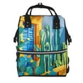 thumbnail image 1 of Easygdp Bright Paper Cactus Scene para Bolsa de Bebé de Gran Capacidad con Múltiples Bolsillos, Bolsa de Pañales para Padres, Bolsa de Viaje Organizada y Elegante, 1 of 6