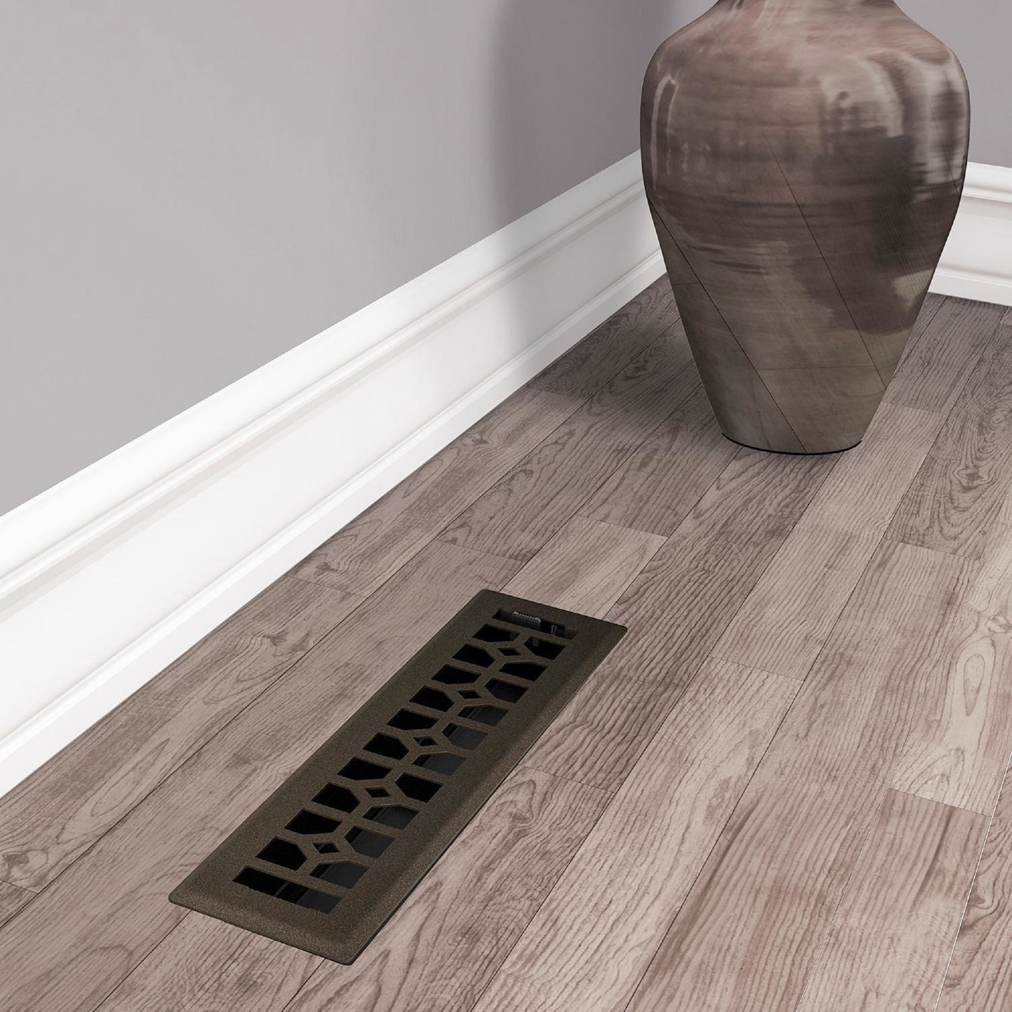 Imperial 2in x 12in Templar Style Bronze Age Metal Rectangular Air Floor Register (2 PACK)