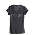 thumbnail image 1 of Thread Tank Feminist Women's Relaxed V-Neck T-Shirt Tee Charcoal 2X-Large, 1 of 4