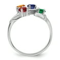 thumbnail image 3 of Sterling Silver Rhodium-plated Synthetic 4 Stone Mother's Ring XMR4/4SS, 3 of 7