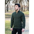 thumbnail image 2 of SAOL 100% Merino Wool Cable Knit Zip Cardigan Sweater with Pockets Men's Winter Warm Irish Fisherman Pullover, 2 of 6
