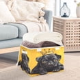 thumbnail image 5 of WOBOGO Crown Black Pug Dog Large Collapsible Storage Box Flip Lid Fabric Decorative Organizer Container Basket with Handles 16.5×12.6×11.8in, 5 of 7