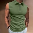 thumbnail image 3 of Workout Tank Tops Men Lightweight Breathable Quarter Zip Collared Sleeveless Polo Shirt Athletic Running Gym Tanks, 3 of 6