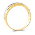 thumbnail image 2 of Wellingsale Men's Solid 14k Two 2 Tone White and Yellow Gold Polished CZ Cubic Zirconia Wedding Band - Size 12, 2 of 5