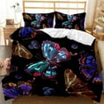 thumbnail image 4 of Butterfly Duvet Cover Set Cute Glowing Butterfly Animal Theme Bedding Set for Adult Double Queen King Size Polyester Qulit Cover, 4 of 6
