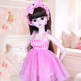 thumbnail image 1 of 1/3 Adorable Rosa con cabellero de Manera para 60cm BJD MSD YOSD Noche Lolita perfke vestido de muñeca bjd, 1 of 9