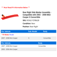 thumbnail image 2 of Rear Right Side Marker Assembly - Compatible with 2002 - 2008 Mini Cooper S Convertible 2003 2004 2005 2006 2007, 2 of 2