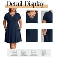 thumbnail image 5 of Cuteduck Womens Plus Size Dress Criss Cross V Neck Short Sleeve Summer Casual Dress 1X-5X, 5 of 9