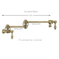 thumbnail image 3 of Whitehaus Collection WHKPFLV3-9550-NT-AB Vintage III Wall Mount Pot Filler with Lever Handles & a Swivel Aerator - Antique Brass, 3 of 4